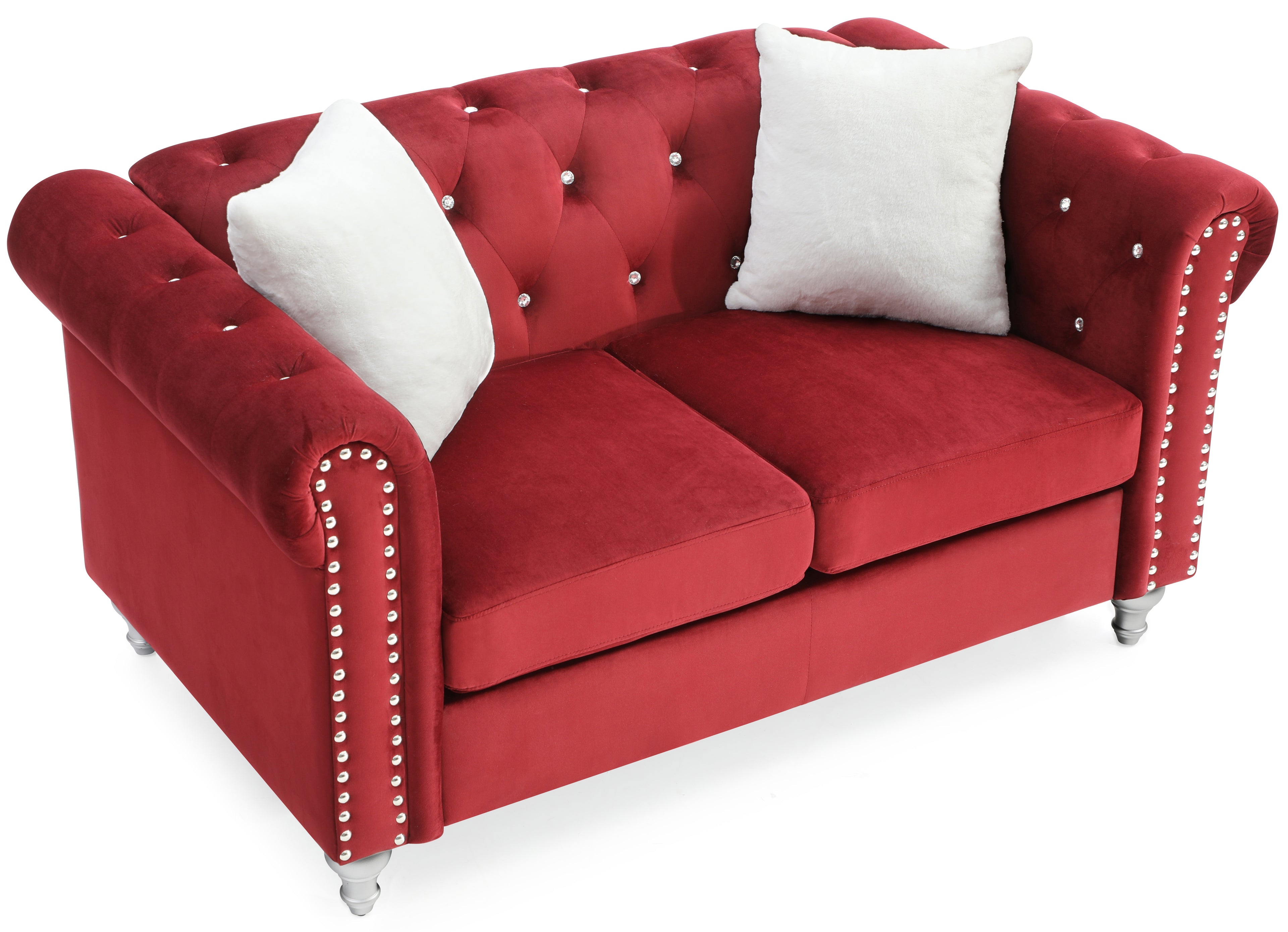 Stylish Burgundy Loveseat