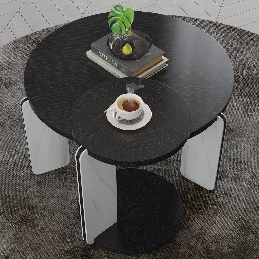 32.68" & 16.93" Round Coffee Table Set