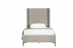Promenade Upholstered Velvet Twin Bed in Rustic