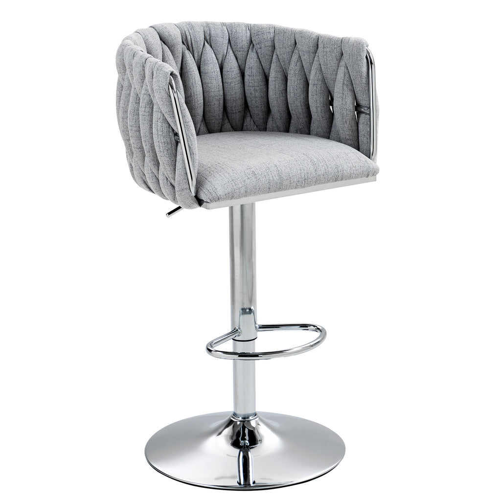360° Fabric Cover Swivel Bar Stools Set of 2