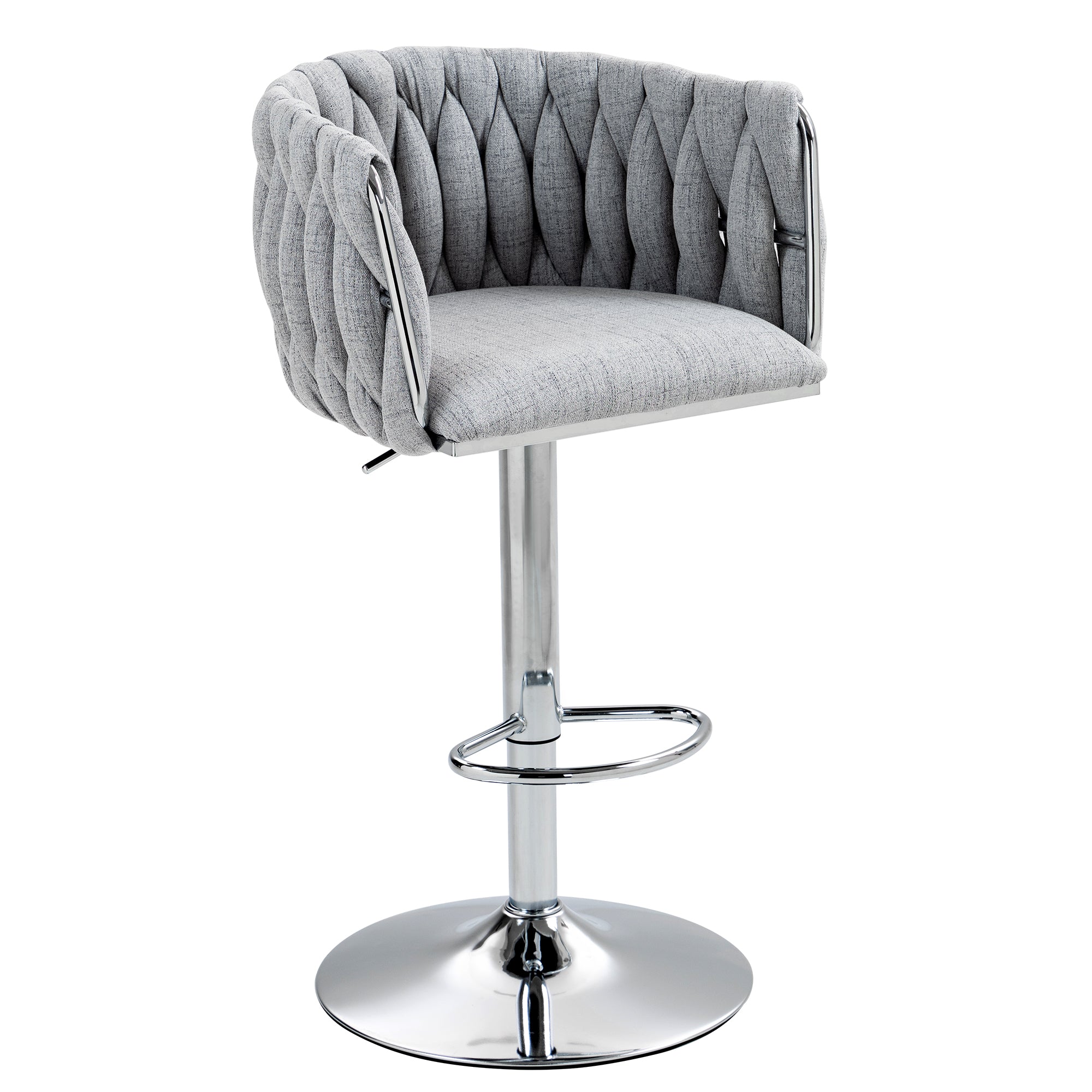 360° Fabric Cover Swivel Bar Stools Set of 2