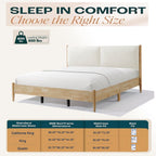 King Bed Frame with Upholstered Headboard