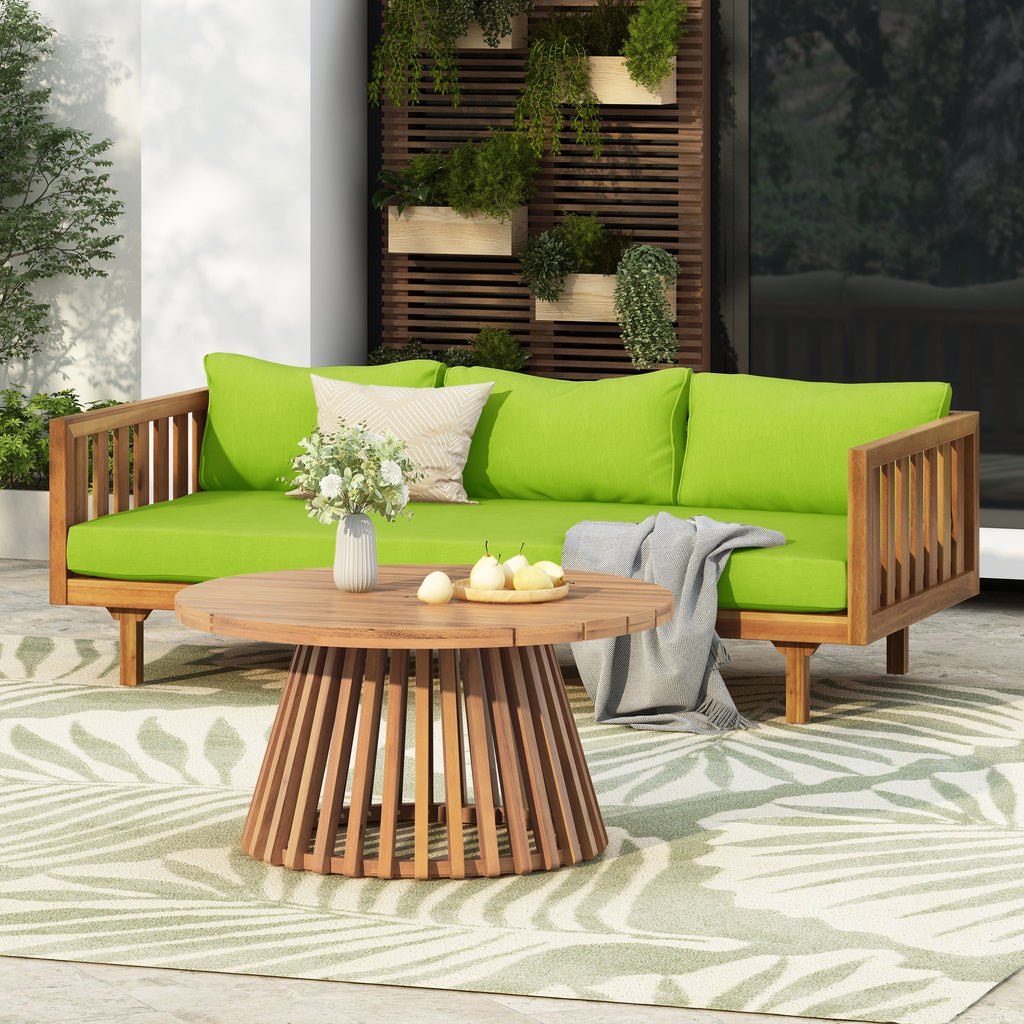 Claremont 3 Seater Daybed + Acacia Wood Table Set