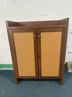 42.5" Tall Rattan Shoe Cabinet with Doors