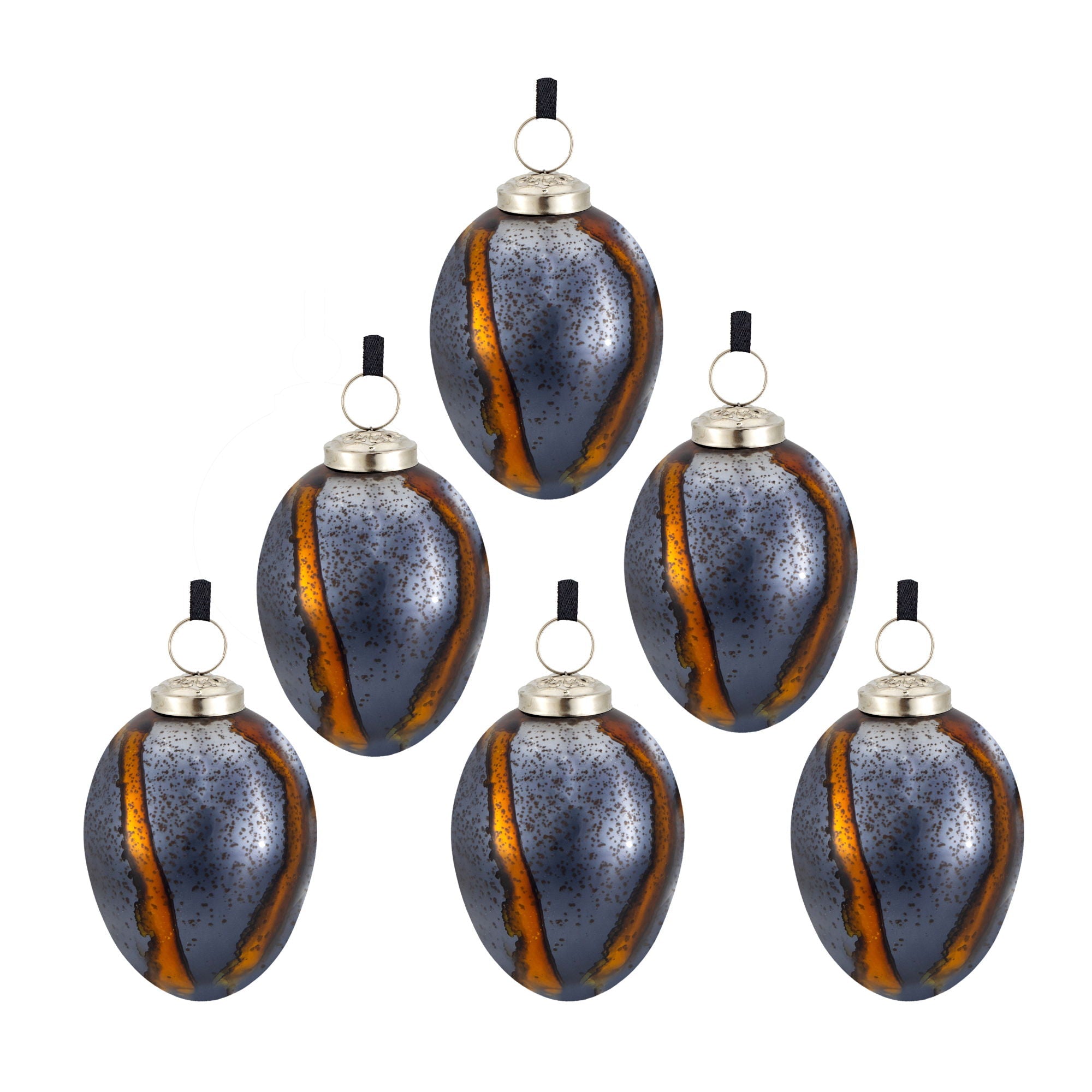 Christmas Ball Ornaments Set of 6 Glass Decorative Hanging Balls
