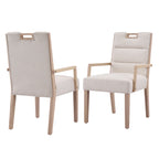 Upholstered Dining Chairs with Armrests