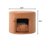 Orange Pet Friendly Ottoman with Removable Pet Cushion