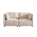 Aura 126 in. 5-Piece L Shaped Boucle Modular Sectional Sofa