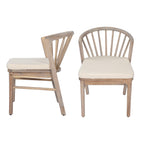Outdoor Dining Chairs Set of 2, Acacia Wood Patio Chairs