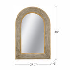 24.2"x36" Woven Texture Decorative Arched Mirror