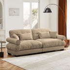 Large Size Modern Two-Seater Sofa with Bolstered Armrests
