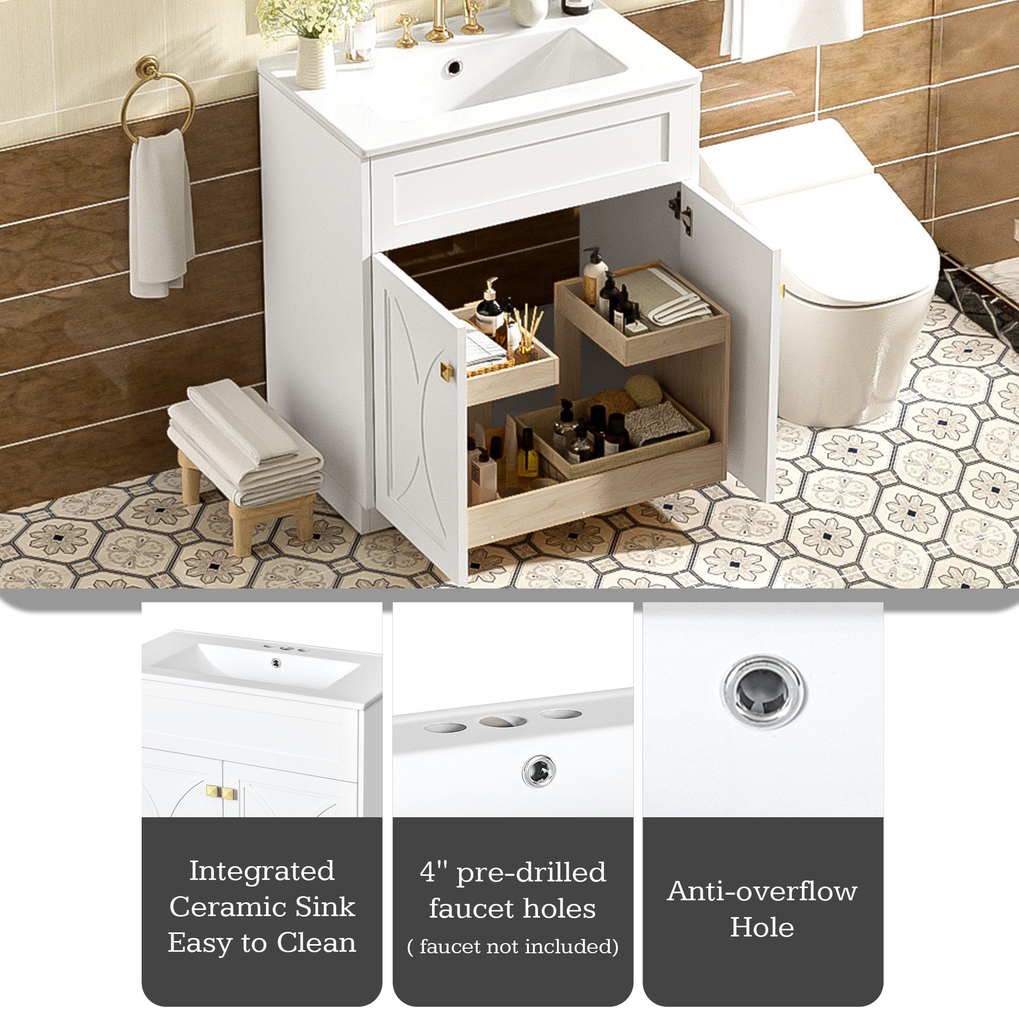 30'' Bathroom Vanity with Ceramic Sink Combo
