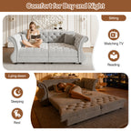83.8" Oversized Chesterfield Pull Out Sofa Bed