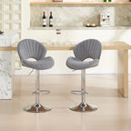Bar Stools Set of 2 - Adjustable Barstools with Back and Footrest
