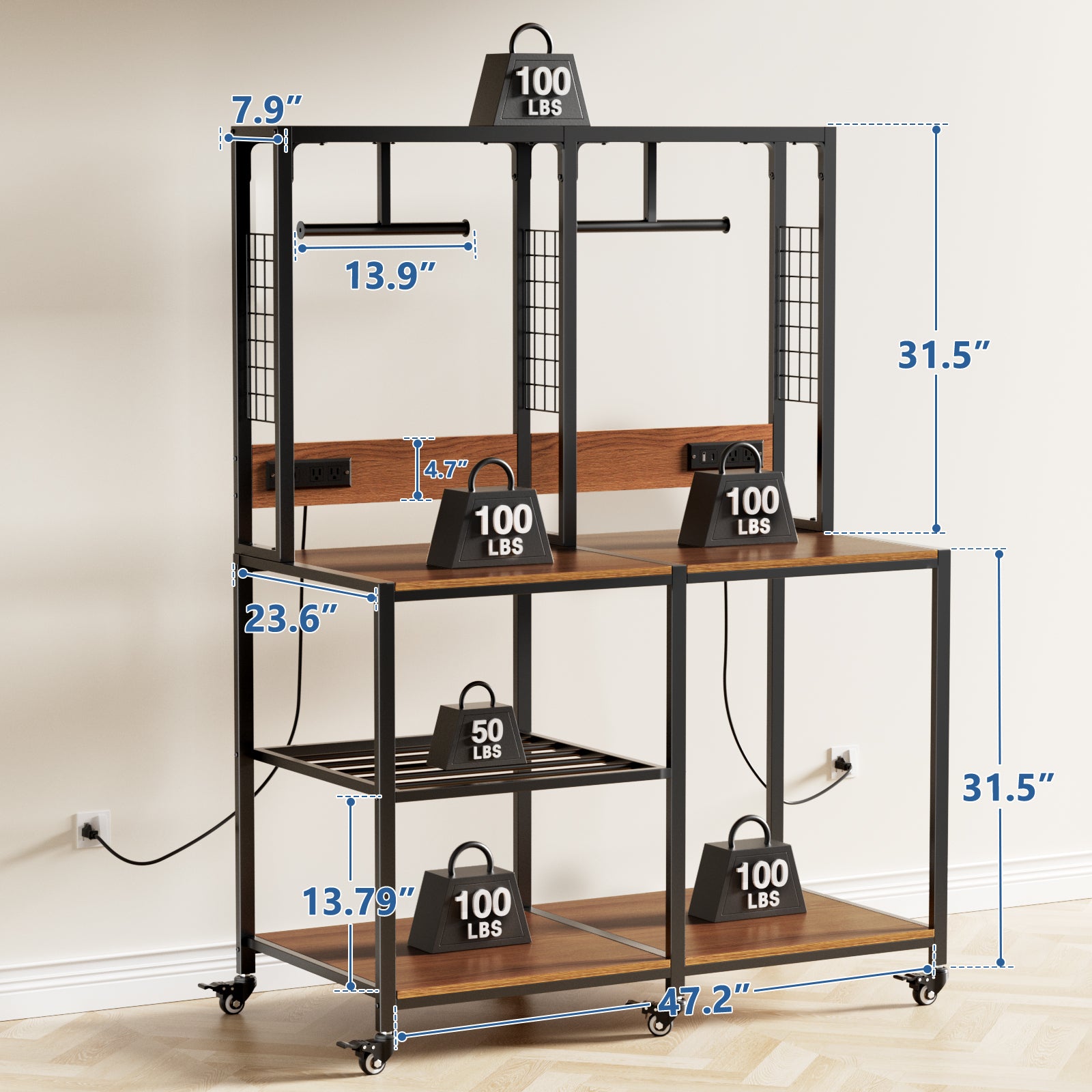 Double 3D Printer Stand with Filament Storage
