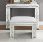 Nysa Mirrored & Faux Crystals Vanity Desk