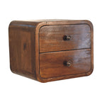 Solid Wood Floating Mini Nightstand - 2 Drawers