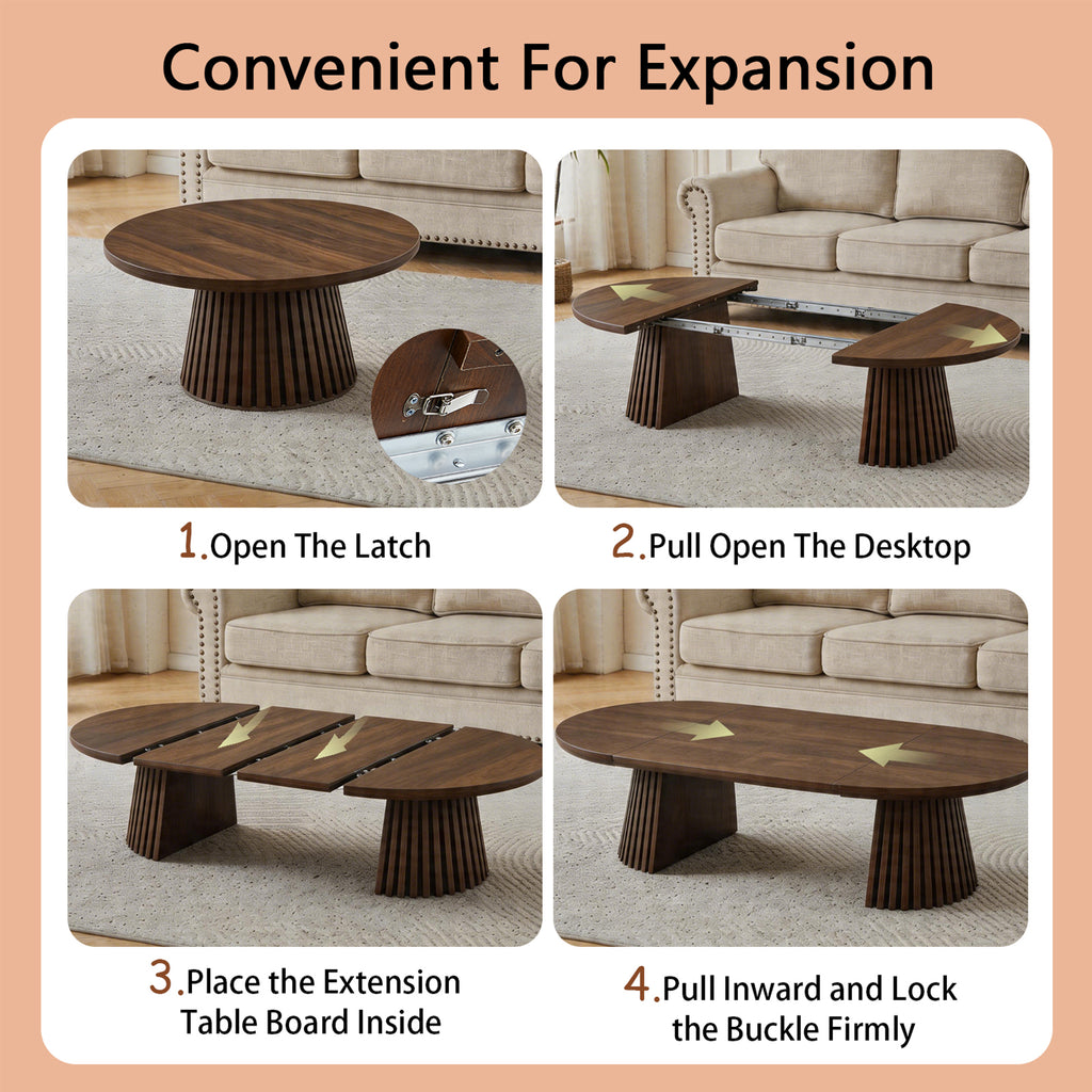 Flexible Round Wooden Coffee Table
