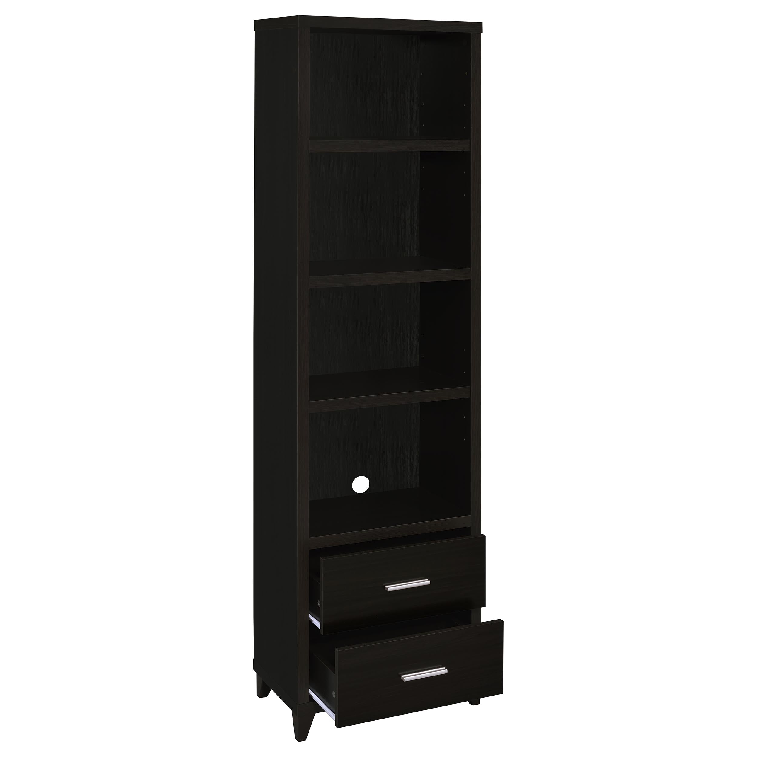 Lewes 4-shelf Engineered Wood Media Tower Cappuccino-CoasterEssence
