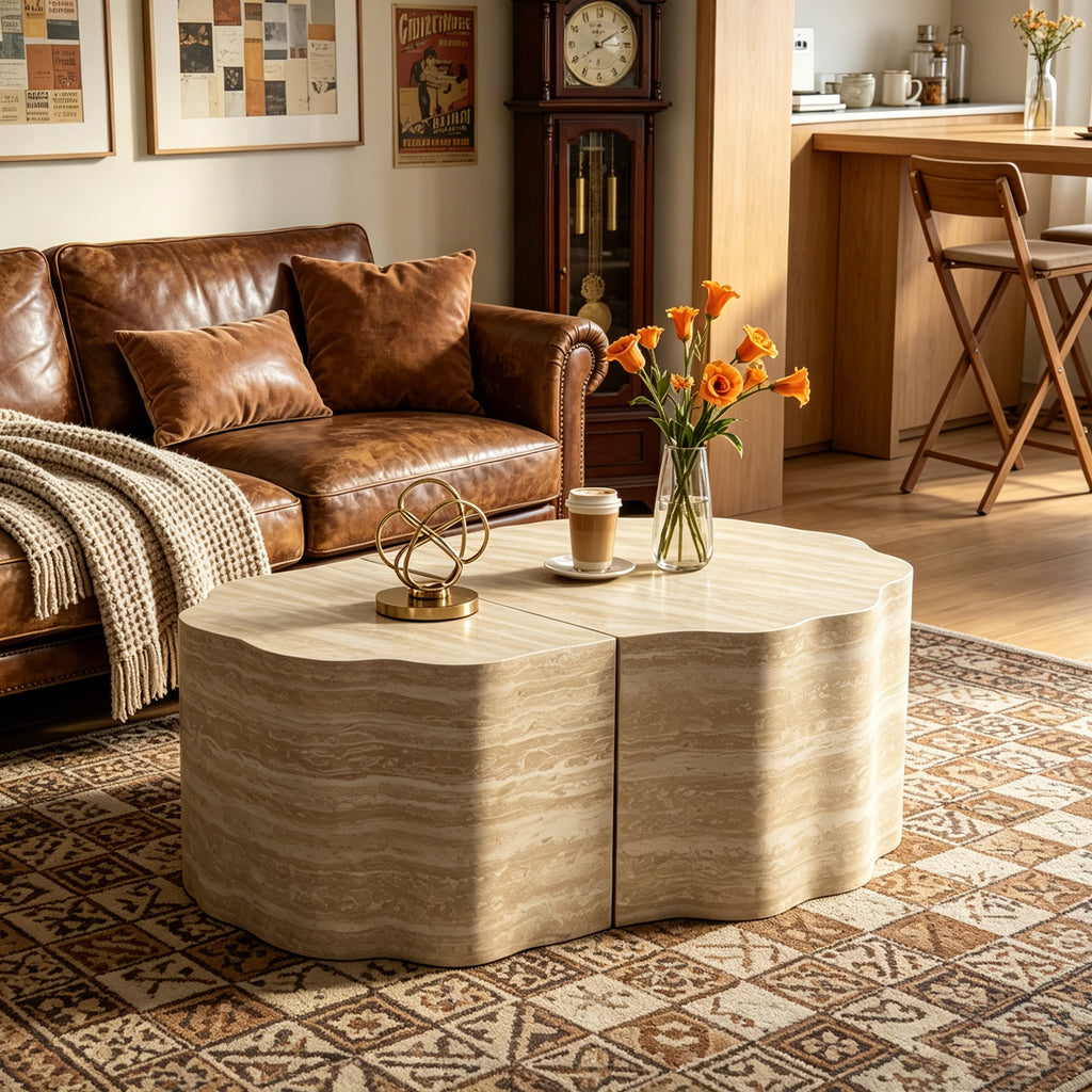 Round Coffee Tables Side Table Set of 2