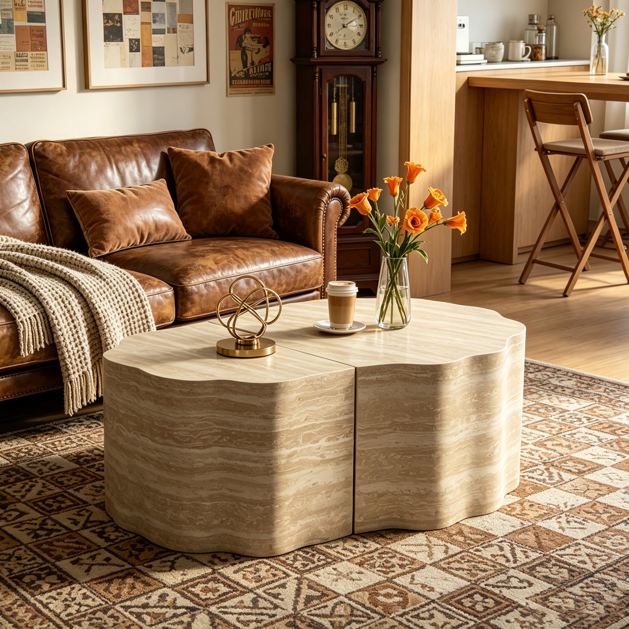 Round Coffee Tables Side Table Set of 2
