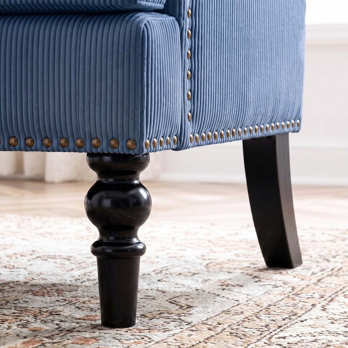 Modern Accent Chair, 30-Inch, Corduroy, Blue