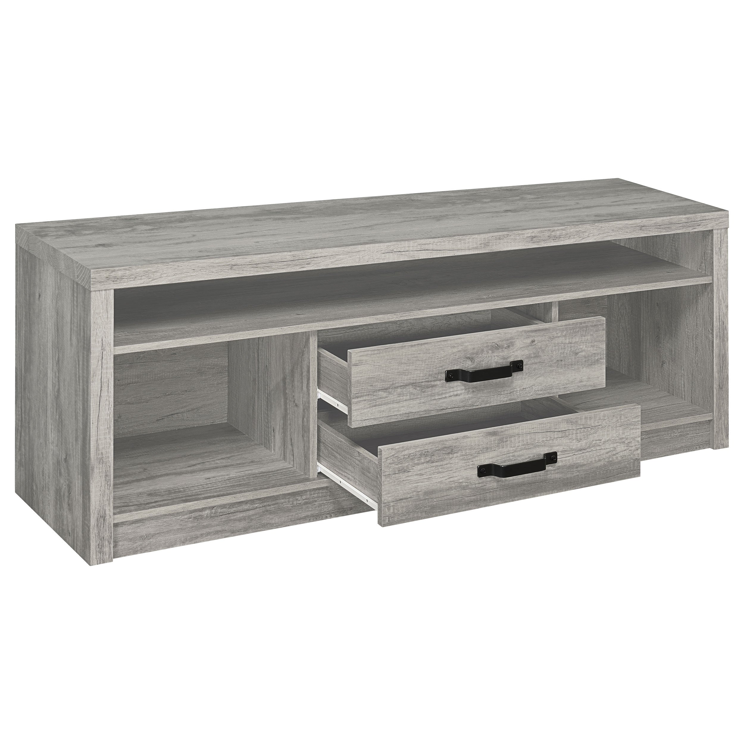 Burke 2-drawer Engineered Wood 59-inch TV Stand Grey Driftwood-CoasterEssence
