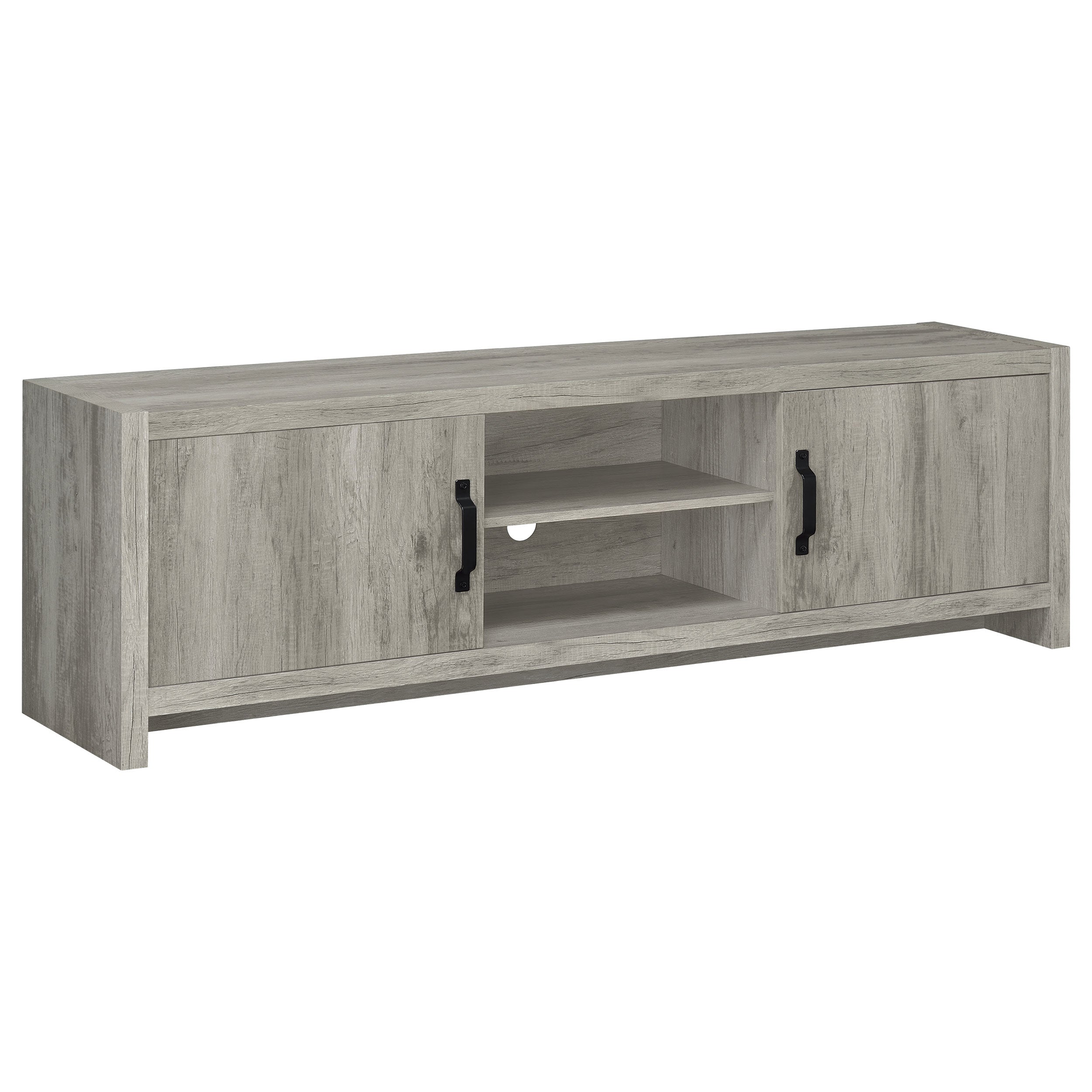 Burke 2-door Engineered Wood 71-inch TV Stand Grey Driftwood-CoasterEssence