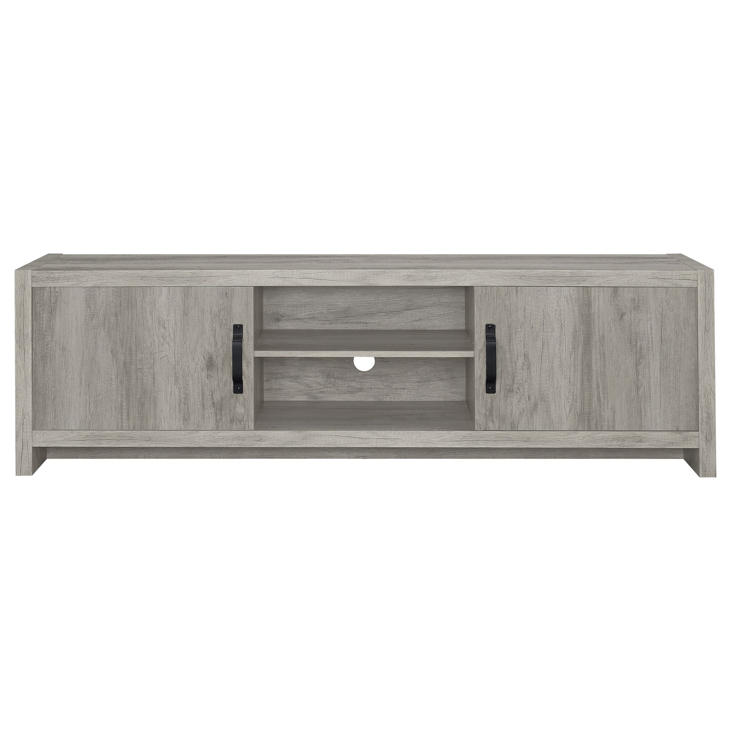 Burke 2-door Engineered Wood 71-inch TV Stand Grey Driftwood-CoasterEssence