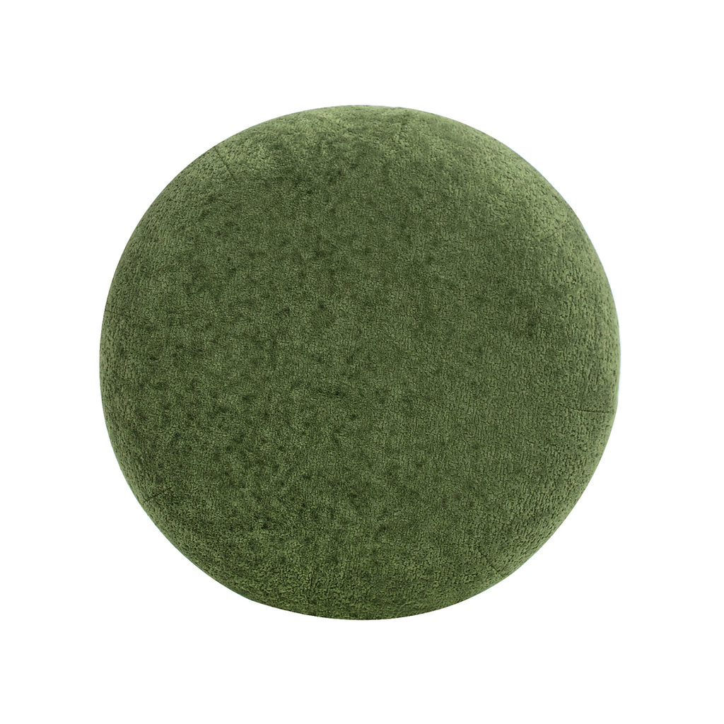 Nest 19.5" Low Round Upholstered Ottoman, Moss