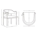 Lia Metal Chenille Armchair in Stone