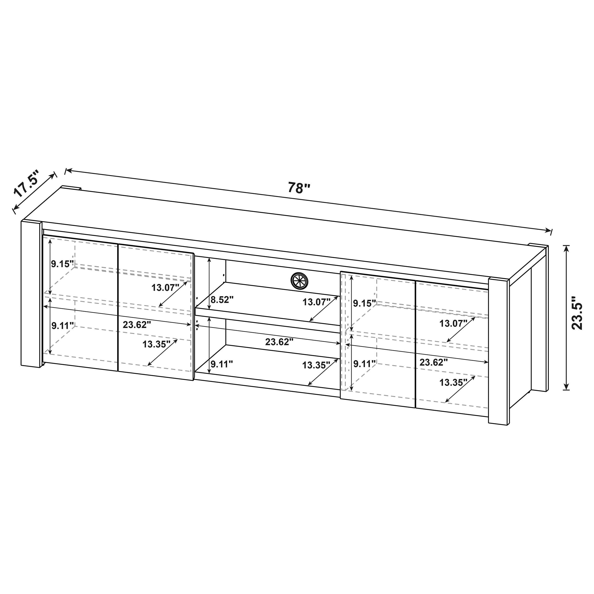 Laurelton 78-inch 4-door TV Stand Media Console Light Oak-