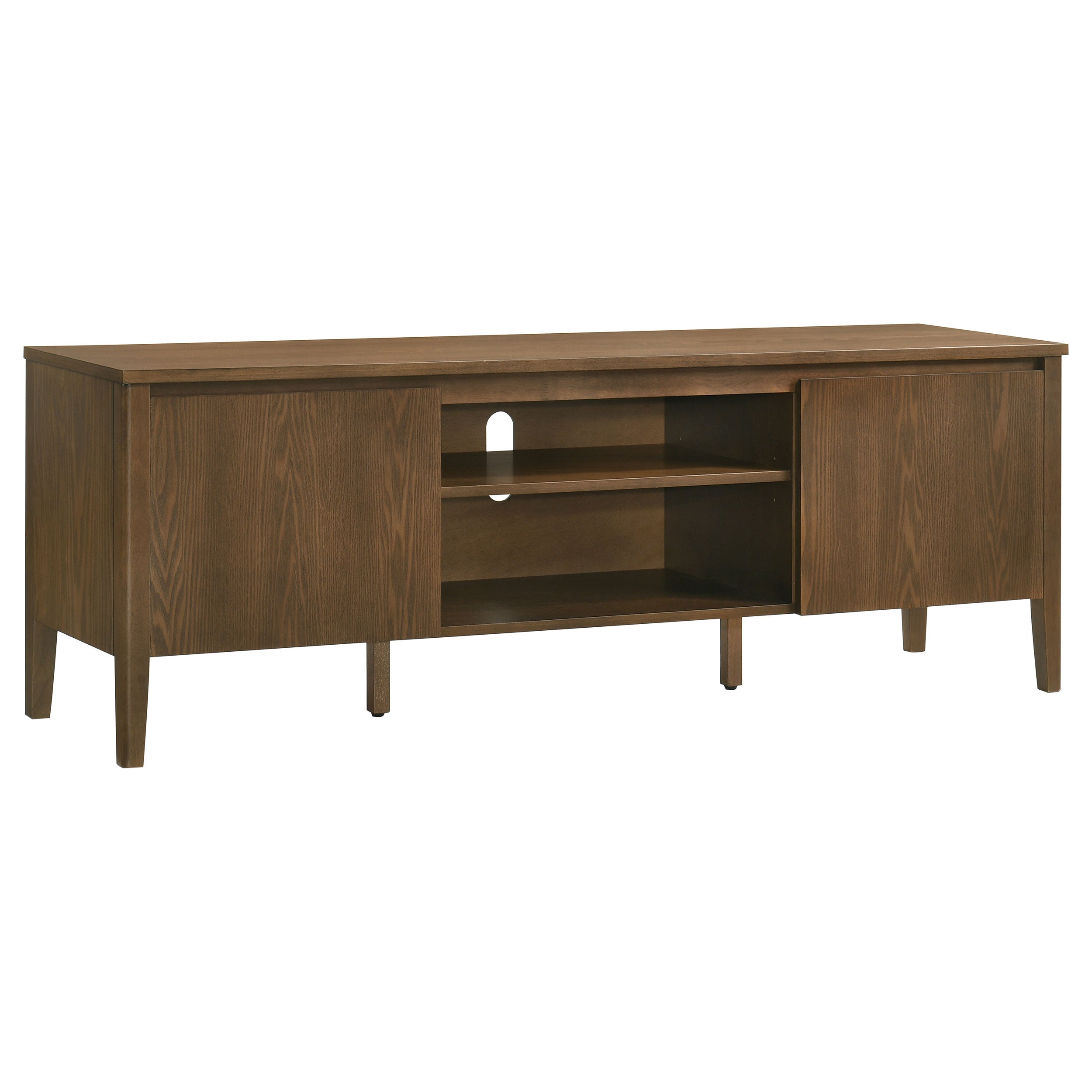 Thori 63-inch 2-door TV Stand Media Console Dark Brown-
