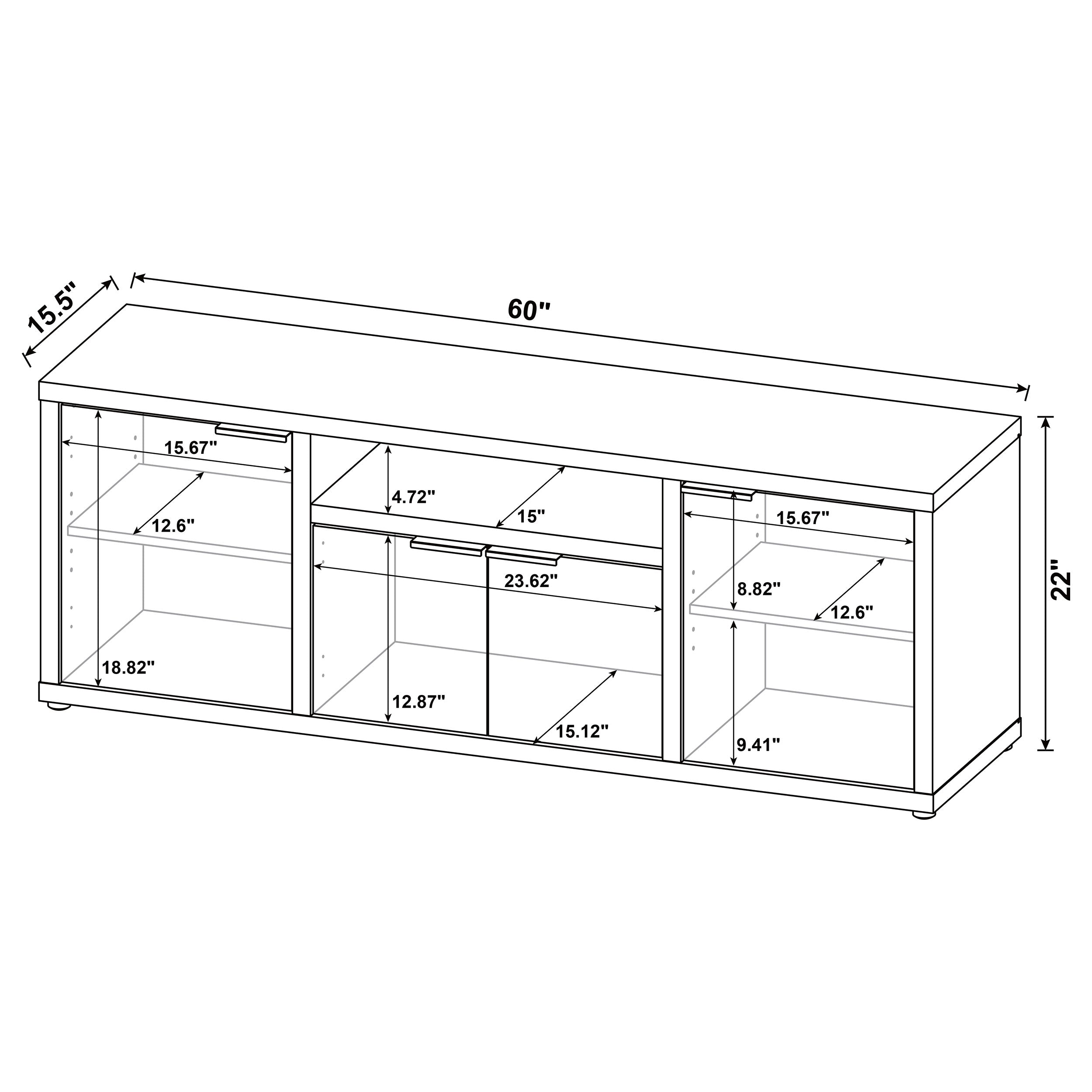 Tabby 4-door Engineered Wood 60-inch TV Stand Mango-