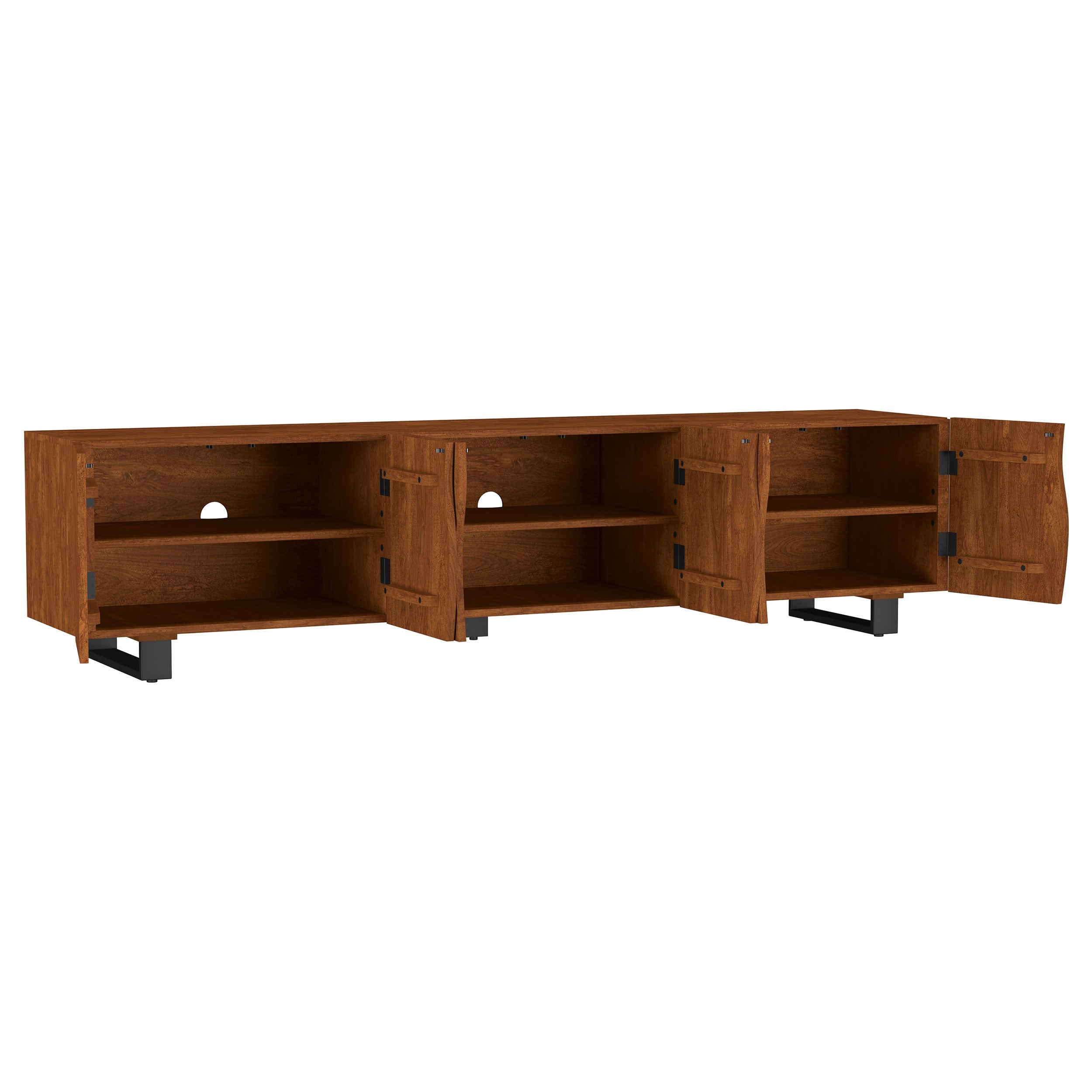 Trask 86-inch Wood TV Stand Media Console Mango Brown-