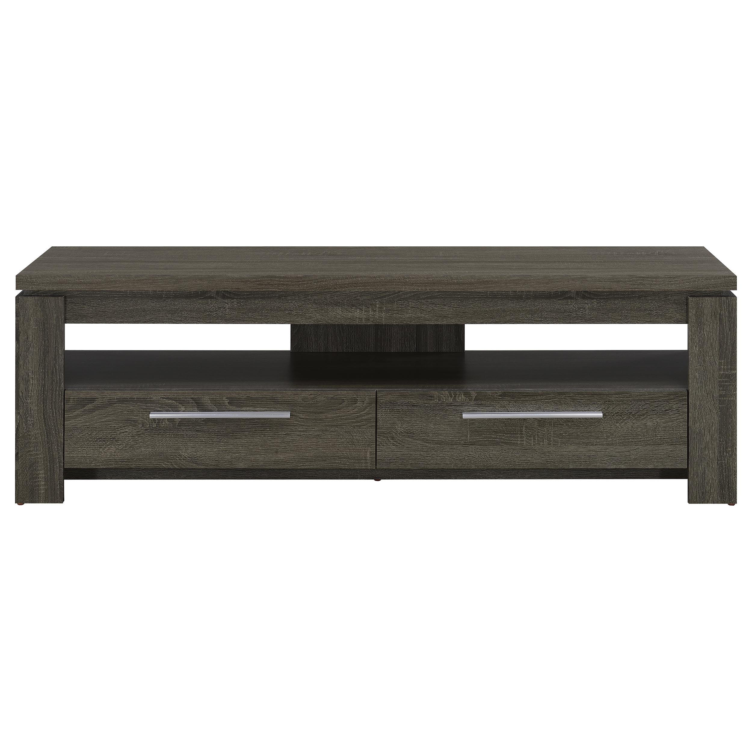 Elkton 2-drawer Engineered Wood 59-inch TV Stand Weathered Grey-CoasterEssence