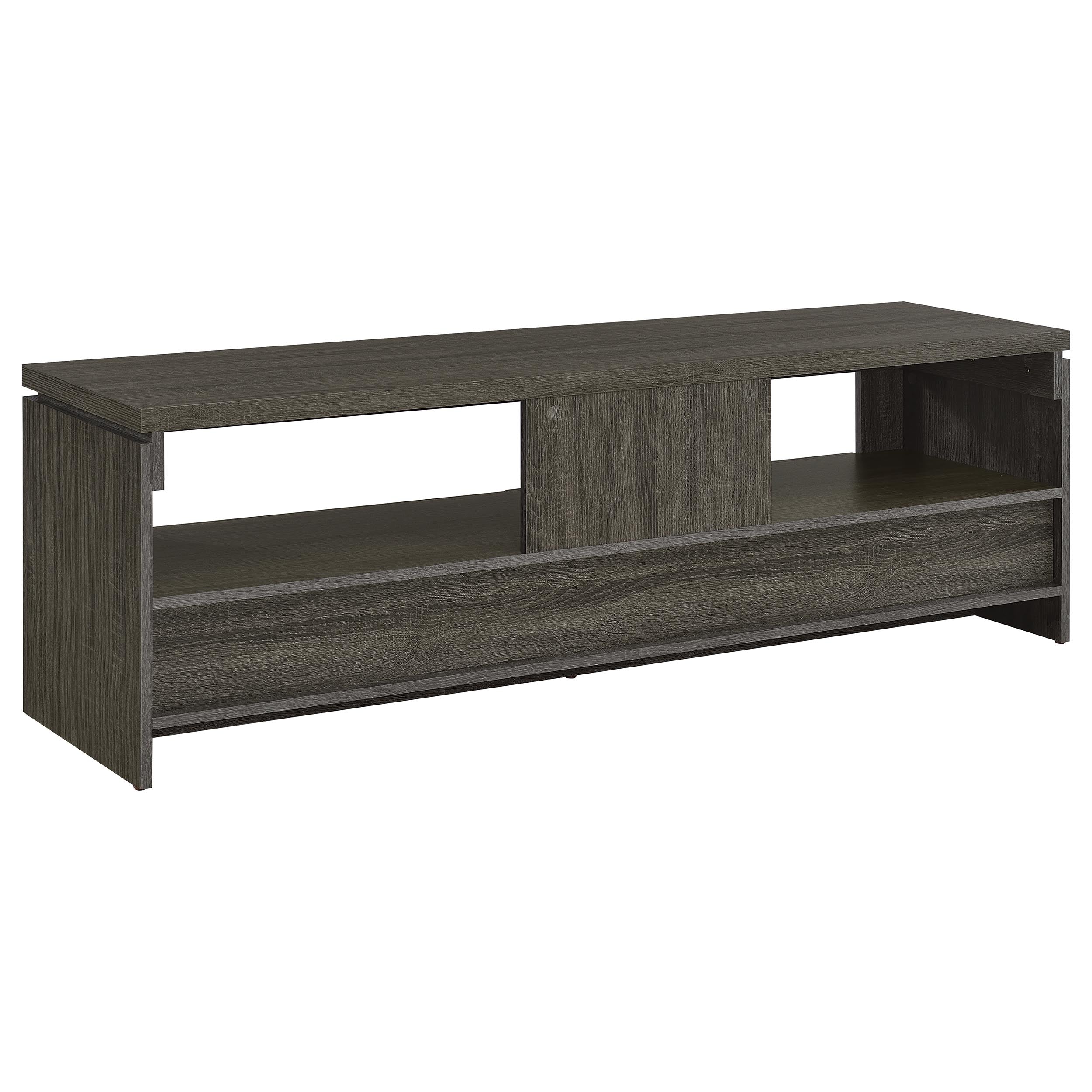 Elkton 2-drawer Engineered Wood 59-inch TV Stand Weathered Grey-CoasterEssence