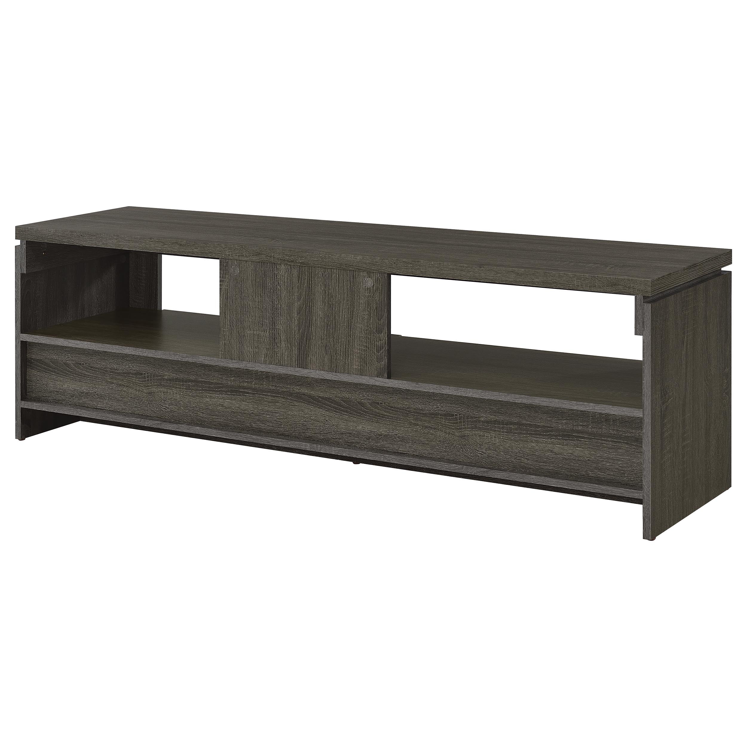 Elkton 2-drawer Engineered Wood 59-inch TV Stand Weathered Grey-CoasterEssence
