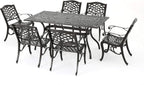 Ravenna 6-Person Metal Patio Dining Set with Rectangular Table