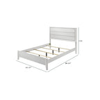 White Queen Size Bed Panel Headboard with Wave Texture