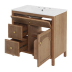 30 Inch Freestanding Farmhouse Bathroom Vanity with Integrated Sink Top