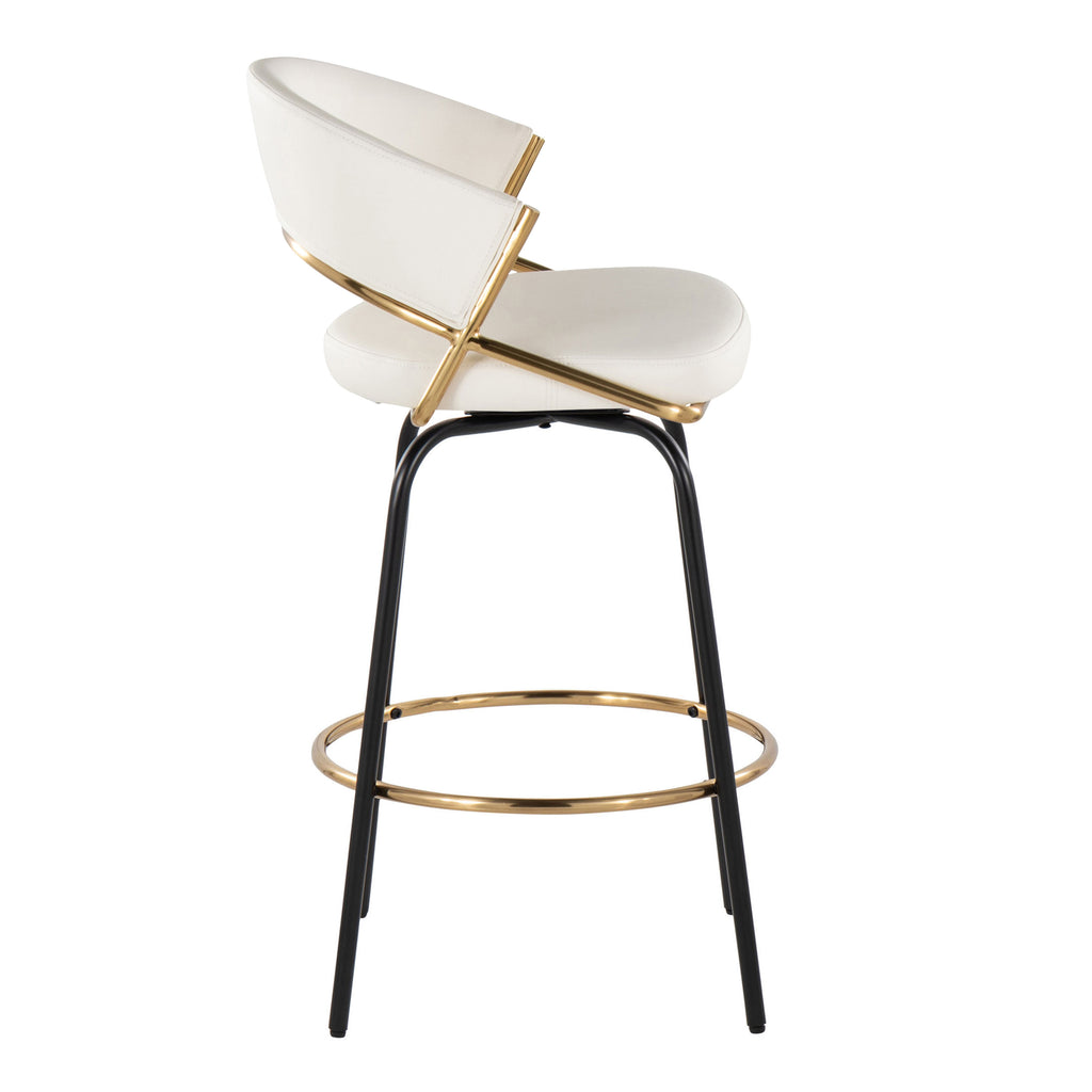 Jie 26" Fixed-Height Contemporary Counter Stool with Swivel