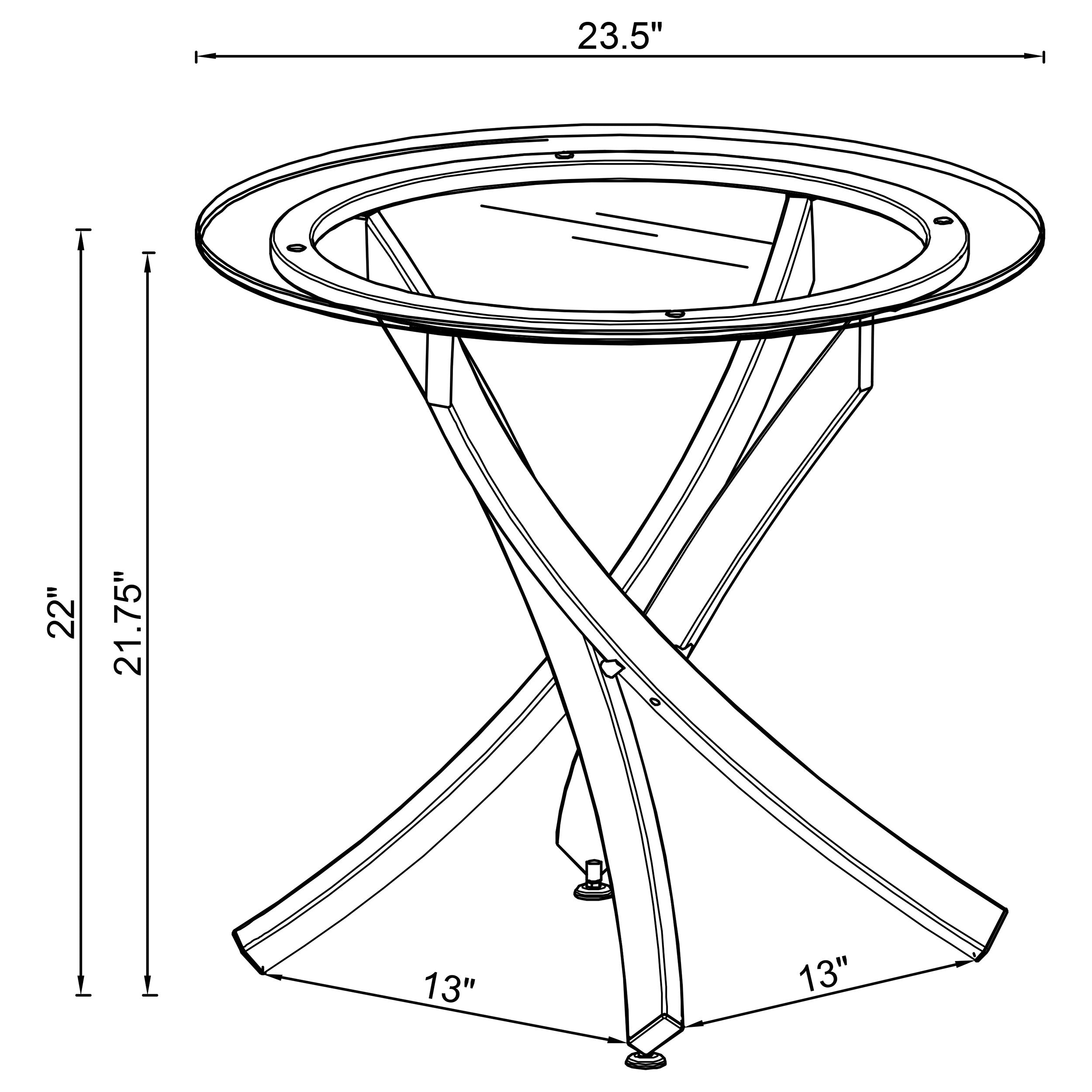 Brooke Round Glass Top Side End Table Metal Base Chrome-CoasterEssence
