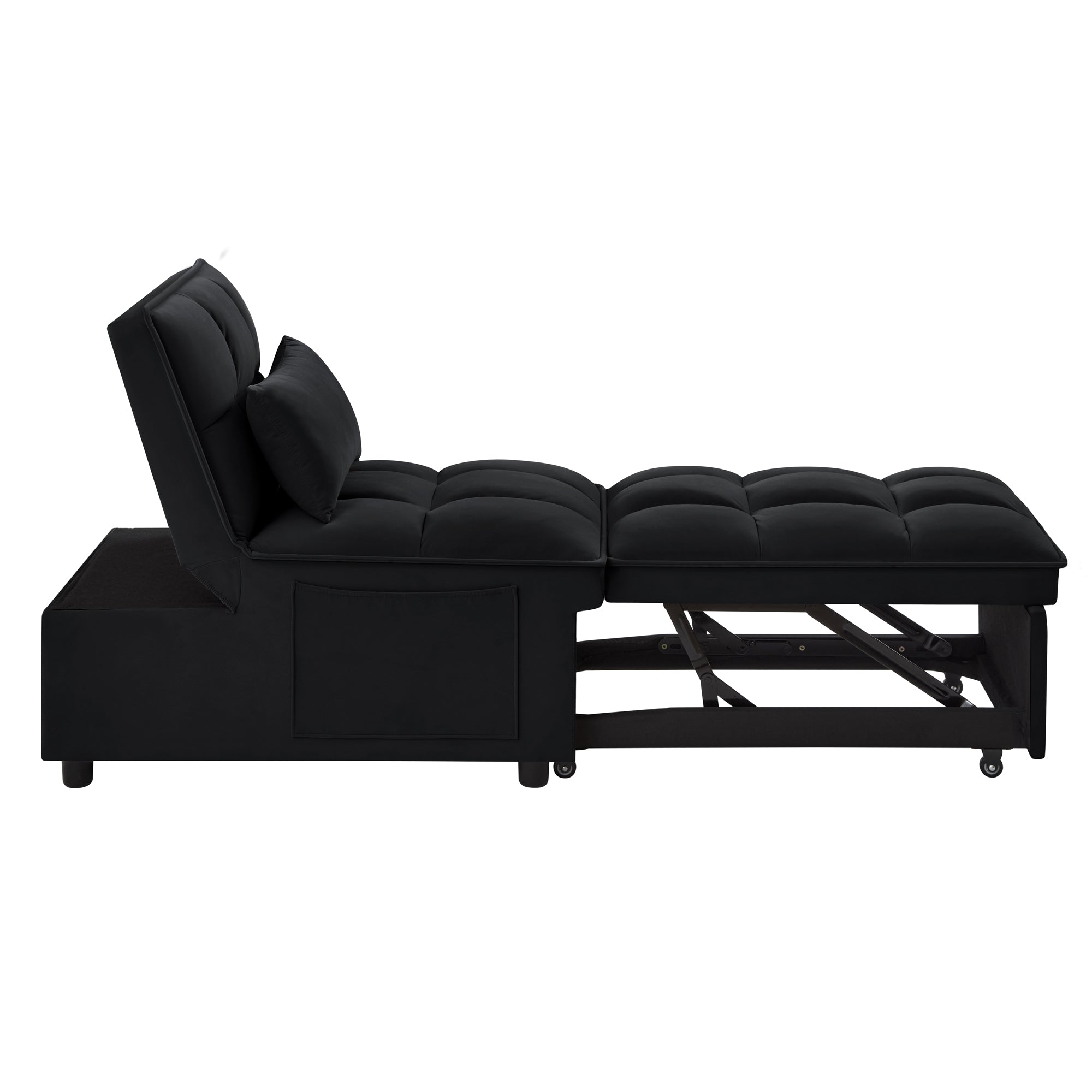4 In1 Multi-Function Single Sofa Bed with Storage Pockets