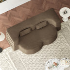 Modern Floor Sofa with 2 Pillows - Convertible Plush Couch