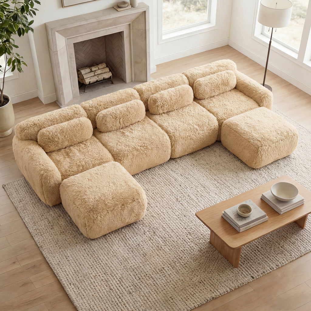 U-shaped Boneless Sofa with High Density Sponge