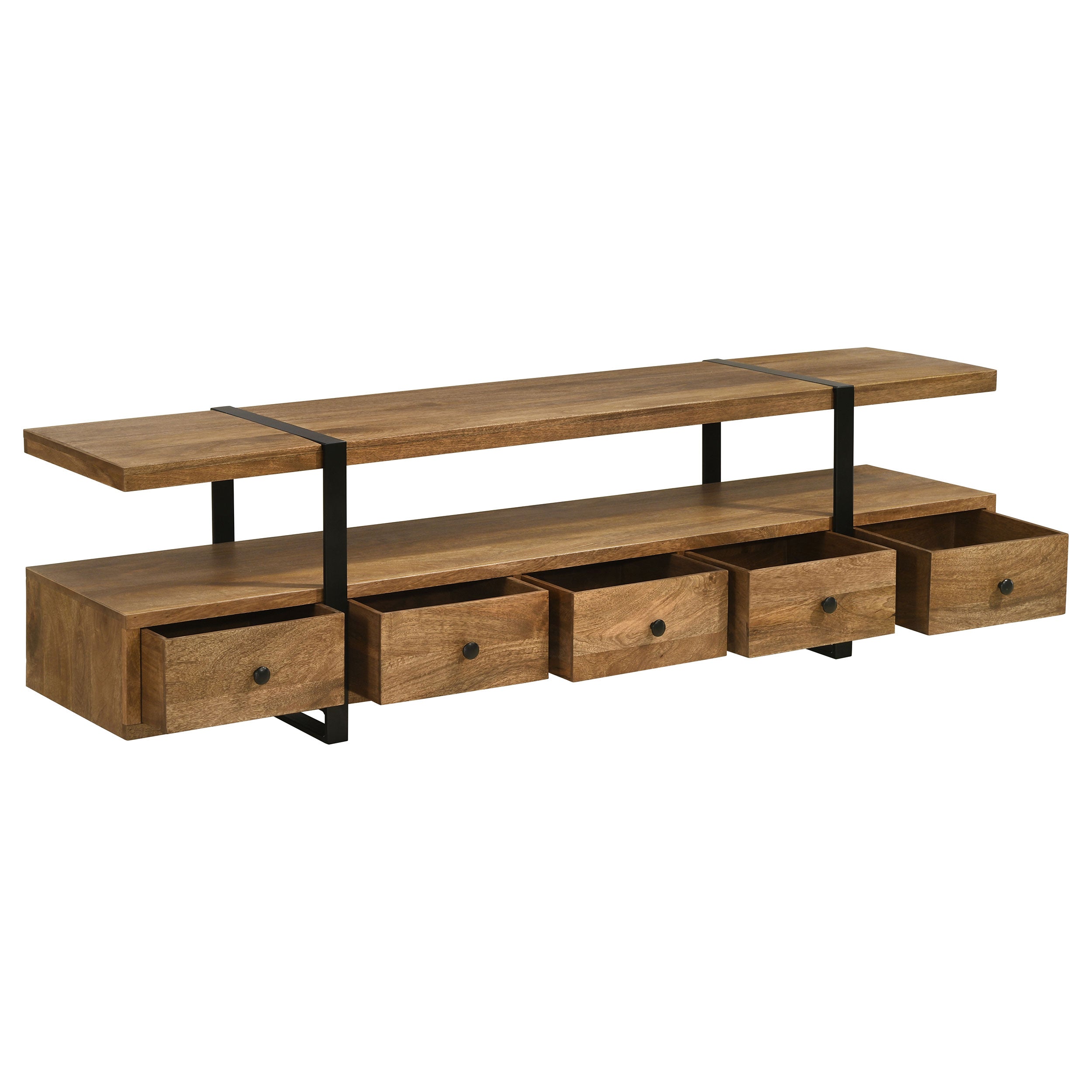 Otto 5-drawer Mango Wood 70-inch TV Stand Media Console Brown-