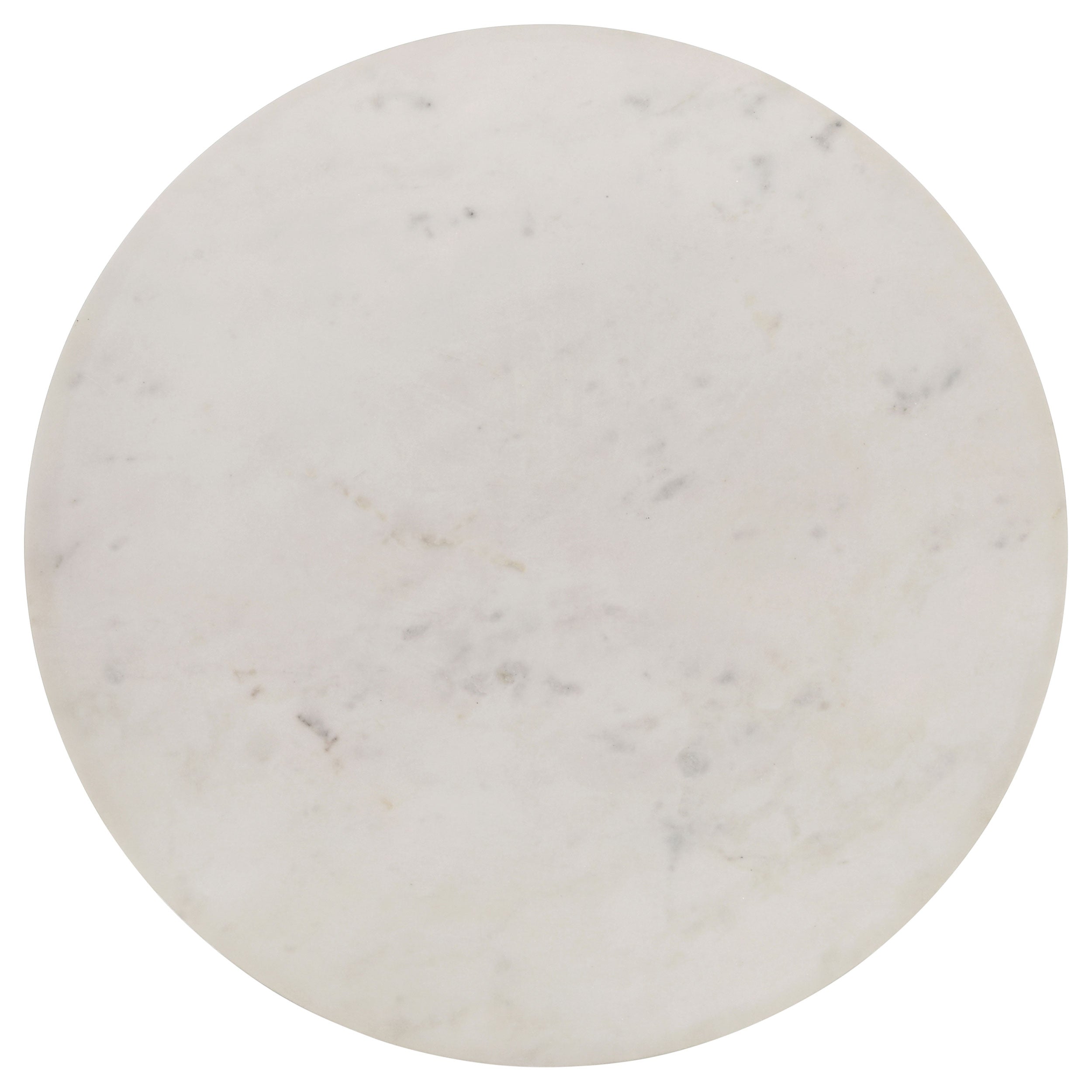 Aldis Round Marble Top Side End Table White and Natural-
