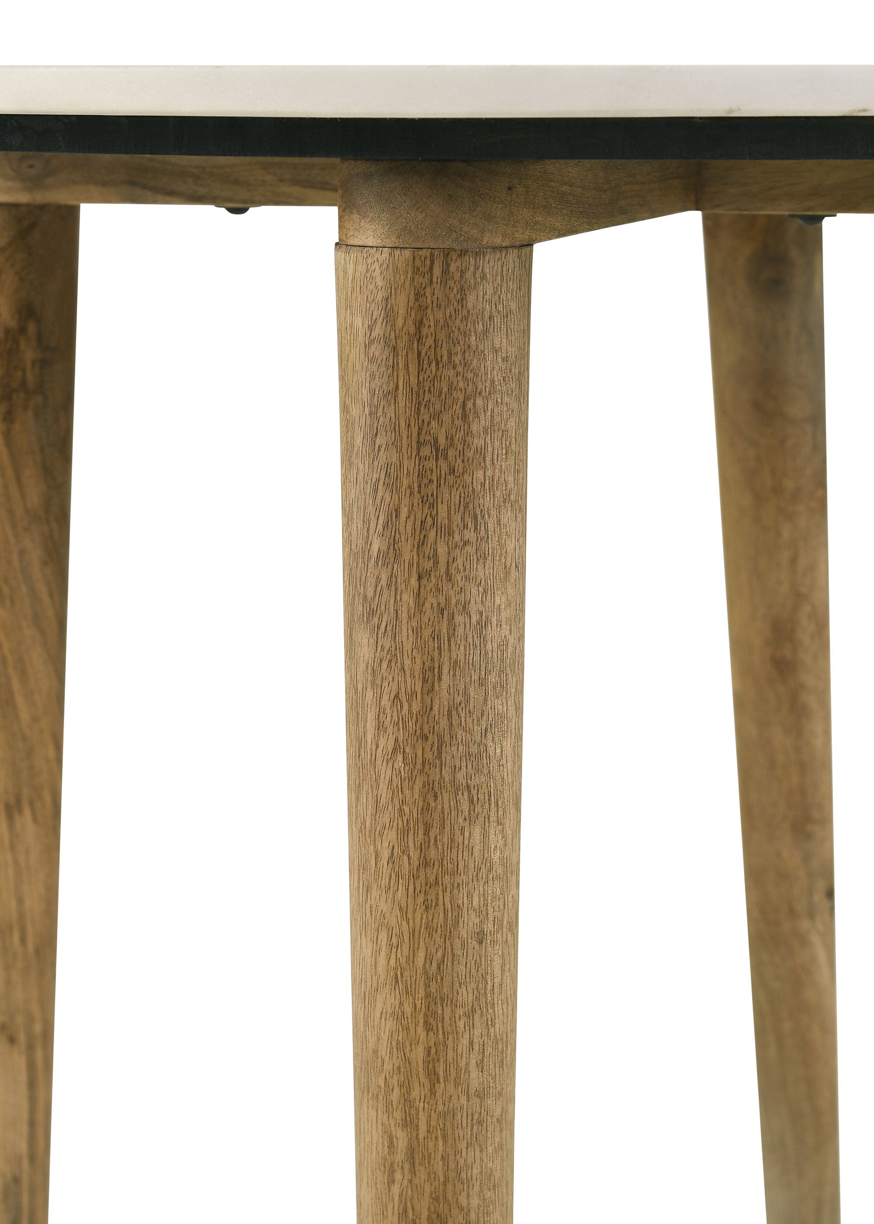 Aldis Round Marble Top Coffee Table White and Natural-