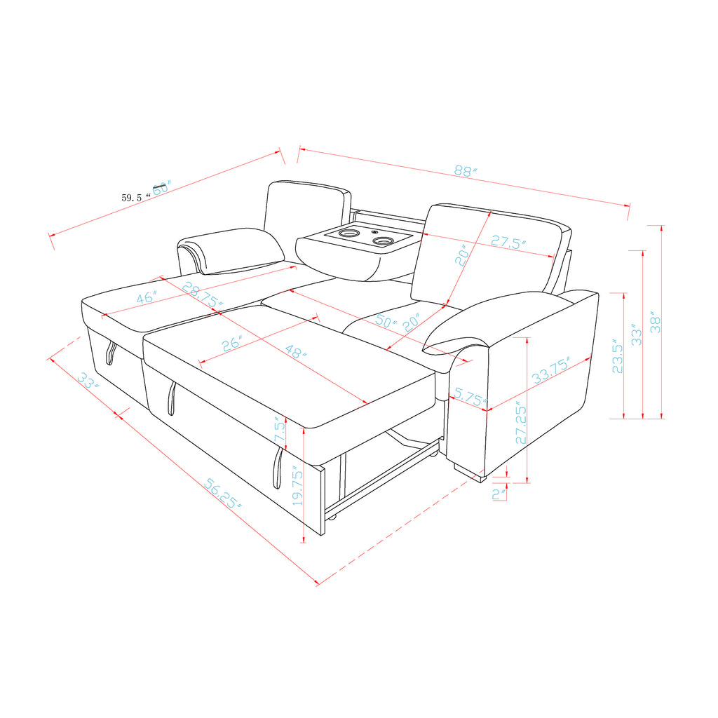 Rebecca Dark Sofa Bed